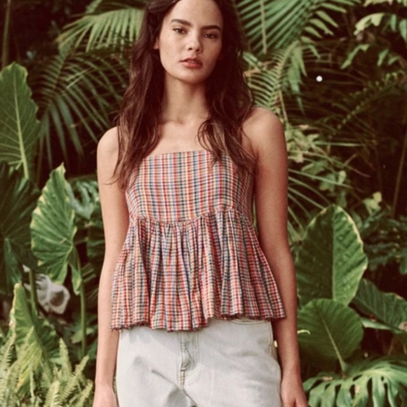 THE GREAT. Tops - NWT The GREAT. The Dainty Cami Top in Midsummer Plaid Size M